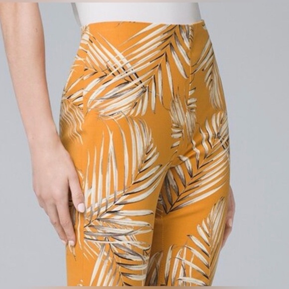WHITE HOUSE BLACK MARKET PALM PRINT SKINNY‎ CROP PANTS 4 NWOT - Picture 4 of 12
